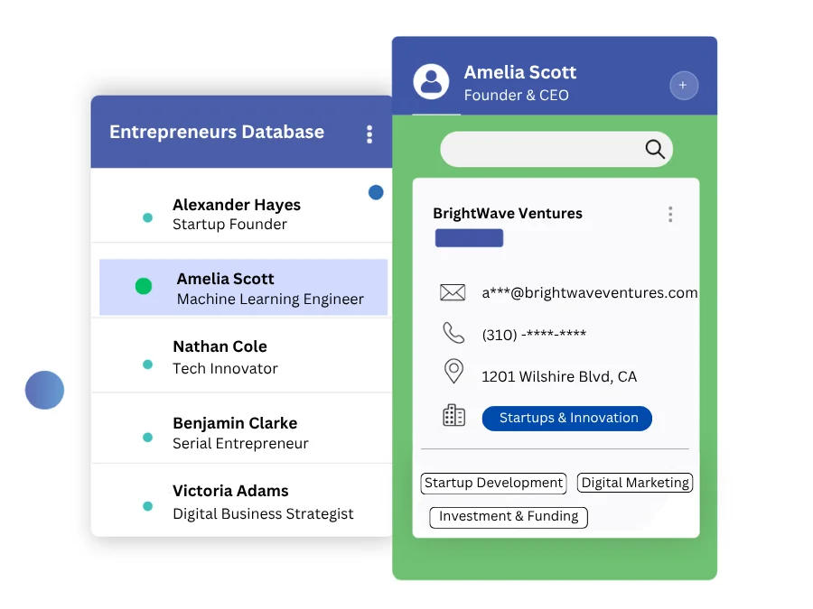 Entrepreneurs Contact Database
