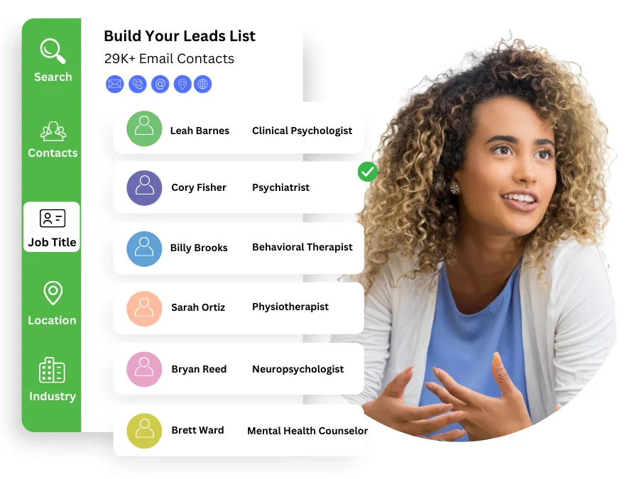 mental health professionals email list